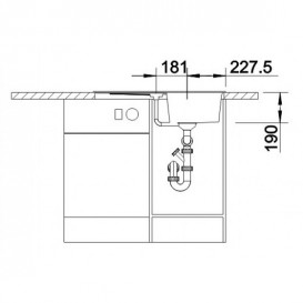 Мийка для кухні Blanco ZIA 45 S прямокутна обертаємося з отвором під змішувач чорний 526013
