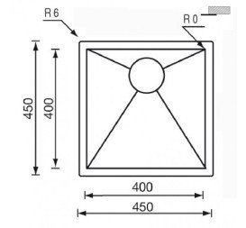 Мийка для кухні CM Filoquadra 45Х45 см Sottotop нержавіюча сталь 11911