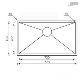 Миття для кухні CM Filoquadra 77Х45 см Sottotop нержавіюча сталь 11916