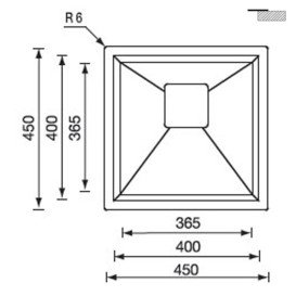 Мийка для кухні CM Glamour 45X45 см Slim нержавіюча сталь 12801