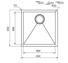 Мойка для кухни CM Iride 45Х45 см нержавеющая сталь золото 12252X.L79
