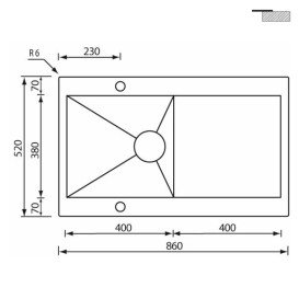 Мийка для кухні CM Revers 86Х52 см нержавіюча сталь 12983