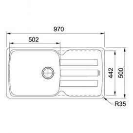 Мийка для кухні Franke Antea AZG 611-97 врізна зворотний Fragranite шторм 114.0499.212