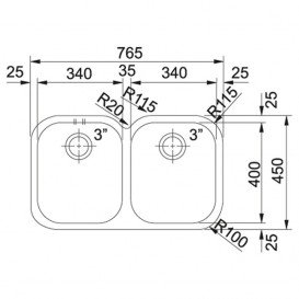 Мойка для кухни Franke Armonia AMX 120 монтаж под столешницу нержавеющая сталь полированная 5290650