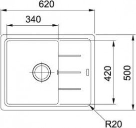 Мийка для кухні Franke Basis BFG 611-62 врізна зворотний Fragranite онікс 114.0272.580
