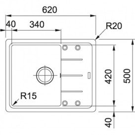 Мойка для кухни Franke Basis BFG 611-62 врезная оборотная Fragranite серый камень 114.0565.090