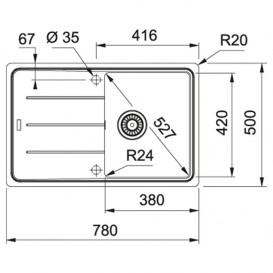 Мойка для кухни Franke Basis BFG 611-78 врезная оборотная Fragranite оникс 114.0258.040