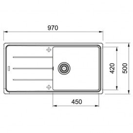 Мойка для кухни Franke Basis BFG 611-97 врезная оборотная Fragranite сахара 114.0363.850