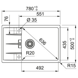 Мойка для кухни Franke Centro CNG 611-78 XL 78х50 см Fragranite серый камень 114.0701.818