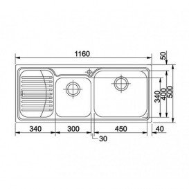 Мойка для кухни Franke Galassia GAX 621 врезная чаши справа нержавеющая сталь полированная 85840847
