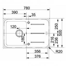 Мойка для кухни Franke Impact IMG 611 врезная оборотная Fragranite оникс 114.0363.841