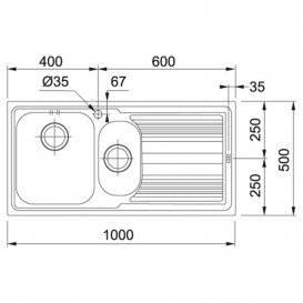 Мийка для кухні Franke Logica line LLL 651 врізна чаша справа нержавіюча сталь декор 101.0381.836