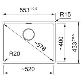Мойка для кухни Franke Maris MRG 110-52 55,3х43,3 см под столешницу Fragranite миндаль 125.0701.778