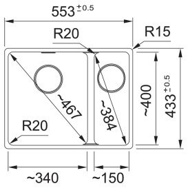 Мийка для кухні Franke Maris MRG 160 55,3х43,3 см під стільницю Fragranite онікс 125.0701.782