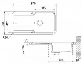 Мийка для кухні Franke Pebel PBG 611-97 врізна зворотний Fragranite мигдаль 114.0306.746