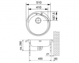 Мийка для кухні Franke Rambla RON 610-41 врізна нержавіюча сталь декор 101.0255.788