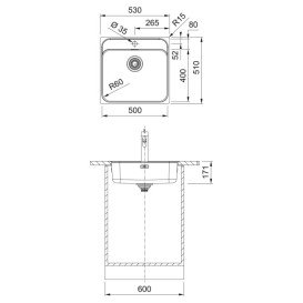 Мийка для кухні Franke Smart SRX 210-50 TL 53х51 см нержавіюча сталь полірована 127.0703.299