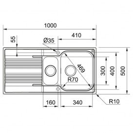 Мийка для кухні Franke Smart SRX 651 врізна зворотний нержавіюча сталь декор 101.0368.326