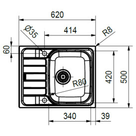 Мийка для кухні Franke Spark SKL 611-62 нержавіюча сталь декор 101.0716.714