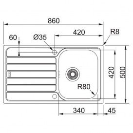 Мойка для кухни Franke Spark SKX 611-86 врезная оборотная нержавеющая сталь полированная 101.0510.064