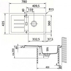 Мойка для кухни Franke Strata STG 614-78 врезная оборотная Fragranite графит 114.0327.905