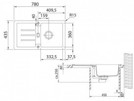 Мойка для кухни Franke Strata STG 614-78 врезная оборотная Fragranite бежевый 114.0327.909