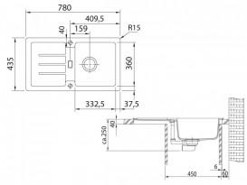 Мийка для кухні Franke Strata STG 614-78 врізна зворотний Fragranite мигдаль 114.0327.910