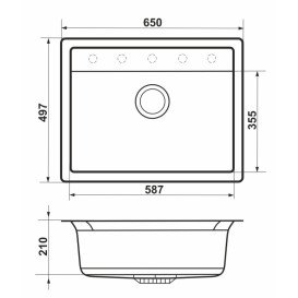 Миття для кухні Granado Artes 65х49,7 см нанограніт white gr3605