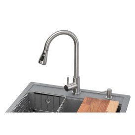 Мийка для кухні Granado Basic Artes 65х49,7 см із змішувачем та аксесуарами нанограніт графіт ksg1109