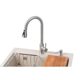 Мийка для кухні Granado Basic Artes 65х49,7 см із змішувачем та аксесуарами нанограніт terra ksg1103