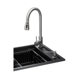 Мойка для кухни Granado Basic Estella 78х50 см со смесителем и аксессуарами наногранит black shine ksg0101