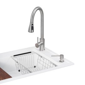 Мойка для кухни Granado Basic Estella 78х50 см со смесителем и аксессуарами наногранит white ksg0105