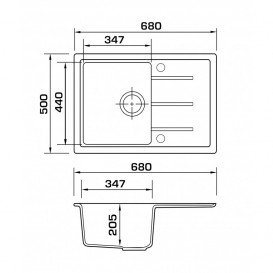 Мойка для кухни Granado Blanos врезная 68х50 см наногранит marron 2506