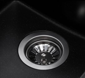 Мийка для кухні Granado Cadiz прямокутна 41х50 см нанограніт black shine 2301