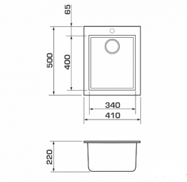 Мойка для кухни Granado Cadiz прямоугольная 41х50 см наногранит ivory 2304