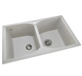 Мойка для кухни Granado Cordoba двойная 77,5х49 см наногранит gris 1208