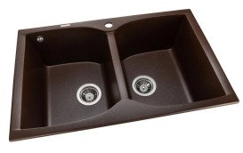 Мойка для кухни Granado Cordoba двойная 77,5х49 см наногранит marron 1206