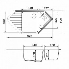 Мойка для кухни Granado Ibiza врезная 97,9х50 см наногранит ivory 1804