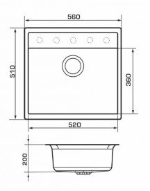 Мойка для кухни Granado Lerida 56х51 см наногранит ivory 0404