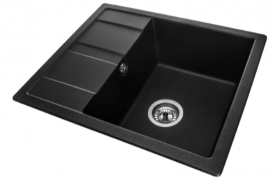 Мийка для кухні Granado Madrid врізна 58х50 см нанограніт black shine 1601