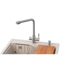 Мойка для кухни Granado Optimal Artes 65х49,7 см со смесителем и аксессуарами наногранит terra ksg1203