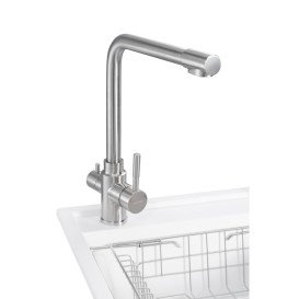 Мийка для кухні Granado Optimal Estella 78х50 см із змішувачем та аксесуарами нанограніт white ksg0205