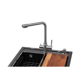 Мийка для кухні Granado Optimal Lerida 56х51 см із змішувачем та аксесуарами нанограніт black shine ksg2201