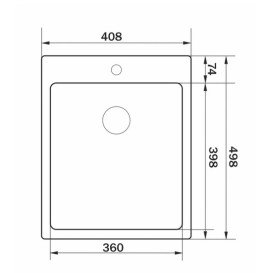 Мийка для кухні Granado Pravia 40,8х49,8 см нержавіюча сталь S201 black GS01201B