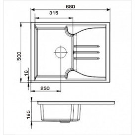 Мойка для кухни Granado Salamanka врезная 68х50 см наногранит white 0605