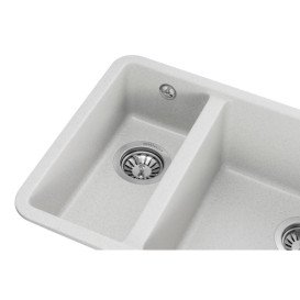 Мойка для кухни Granado Under top double под столешницу 70,5х44,5 см наногранит gris gr3408