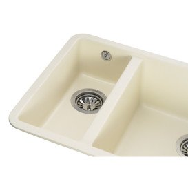 Мойка для кухни Granado Under top double под столешницу 70,5х44,5 см наногранит ivory gr340