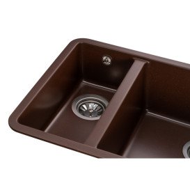 Мойка для кухни Granado Under top double под столешницу 70,5х44,5 см наногранит marron gr3406