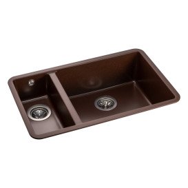 Мойка для кухни Granado Under top double под столешницу 70,5х44,5 см наногранит marron gr3406