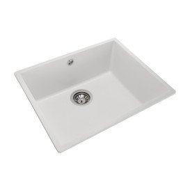 Мийка для кухні Granado Under top L під стільницю 60,6х45,6 см нанограніт white gr3505